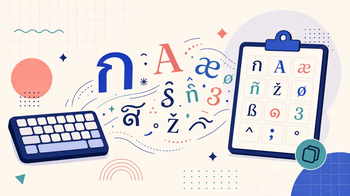 ภาพตัวอักษรพิเศษภาษาไทย ภาษาอังกฤษ ตัวเลข และอักขระ Unicode สำหรับคัดลอก