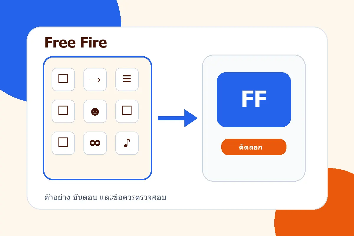 สรุปขั้นตอนจากบทความ แต่งชื่อ Free Fire ด้วยอักษรพิเศษให้อ่านง่ายและไม่เกินข้อจำกัด