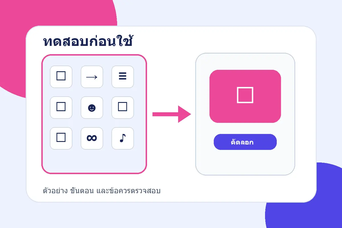 สรุปขั้นตอนจากบทความ วิธีทดสอบอักษรพิเศษก่อนใช้บนเกมและโซเชียลแต่ละแพลตฟอร์ม
